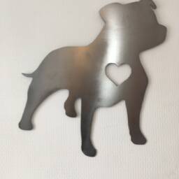 Steel Staffy Heart Wall Art Dog Memorial Plaque - thumbnail 2