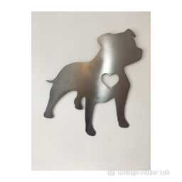 Steel Staffy Heart Wall Art Dog Memorial Plaque - thumbnail 2