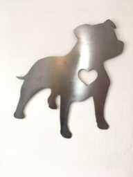 Steel Staffy Heart Wall Art Dog Memorial Plaque - thumbnail 1