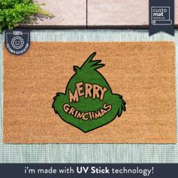 Merry Grinchmas - Holiday Decor Grinch Doormat Funny Housewarming Decorations Rug - thumbnail 1