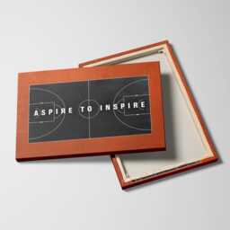 Aspire To Inspire Basketball Court Sport Motivational Inspirational, Framed Canvas Wall Art Poster Print, Home Office & Room Decor, Gift - thumbnail 2