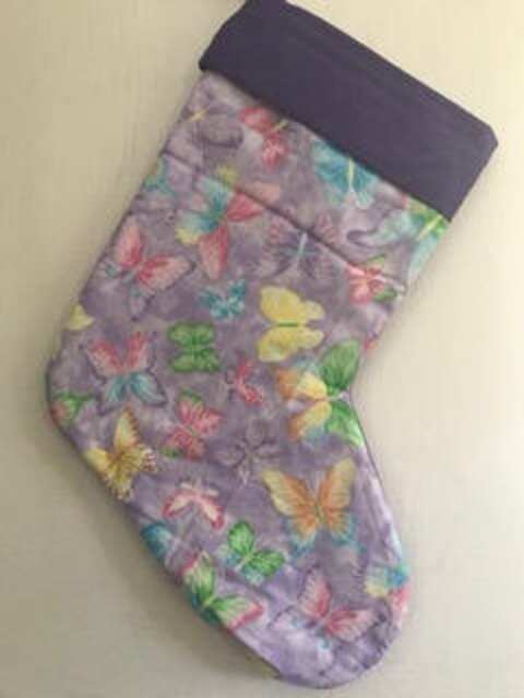 Purple Butterfly Christmas Stocking Can Be Personalized - image 1