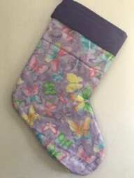 Purple Butterfly Christmas Stocking Can Be Personalized - thumbnail 1
