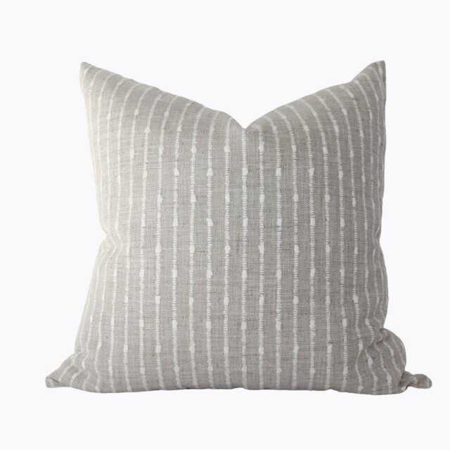 Light Gray & Cream Striped Pillow Cover - image 1