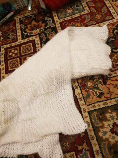 Simple Knitted Squares Baby Blanket - image 1