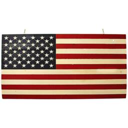 Handmade Wooden American Flag Rustic Usa Wall Decor - 48In X 27In - thumbnail 1