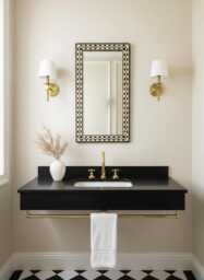 Bathroom Rectangular Mirror - Vanity Cow Bone Inlay - thumbnail 1