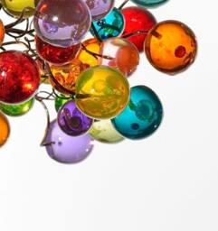 Multicolored Resin Bubbles Chandelier Bronze Metal Lighting - thumbnail 2