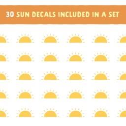 Half Sun Wall Decals - Sunshine Stickers, Boho Nursery, Kids Room Art, Playroom Decor - thumbnail 2