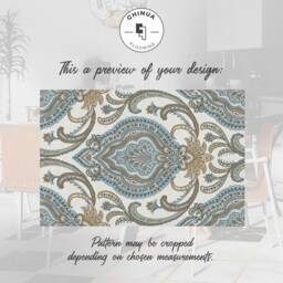 Orient Maharaja Vinyl PVC Mat, Linoleum Rug, Modern Home Decor, Floor Living Room Rugs #19G - thumbnail 3