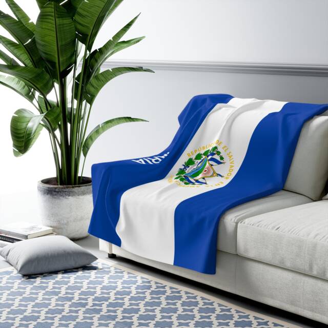 El Salvador Fleece Blanket, El Flag Blanket, Of Salvador, Custom Personalized Country Gift - image 1