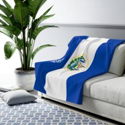 El Salvador Fleece Blanket, El Flag Blanket, Of Salvador, Custom Personalized Country Gift - thumbnail 1