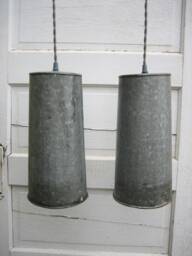 Set Of Two Vintage Syrup Pail Pendants