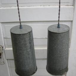 Set Of Two Vintage Syrup Pail Pendants - thumbnail 2