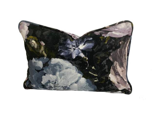 Clarke & - Floretta Blush/Charcoal Stunning Luxurious Floral Cushion Cover Throw Pillow Designer Home Decor - image 1