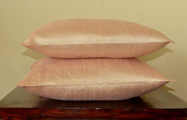 Peach Colour Dupioni Silk Cushion Cover/Code 376 12x12, 12x16, 12x20, 14x20, 14x24, 16x16, 18x18, 20x20, 22x22, 24x24 - image 1