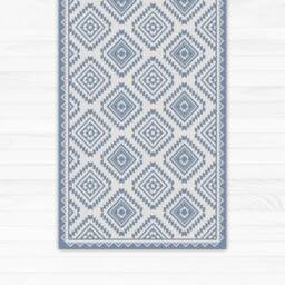 Linoleum Rug, With Printed Blue Kilim Pattern. Art Mat - PVC Carpets, Vinyl Floor Mats