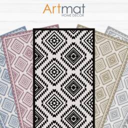 Linoleum Rug, With Printed Blue Kilim Pattern. Art Mat - PVC Carpets, Vinyl Floor Mats - thumbnail 4