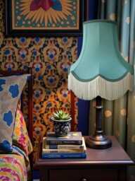 Traditional Duck Egg Blue Fabric Lampshade Handmade For Table & Floor Standard Lamp Bases, Wall Light Fixtures, Ceiling Fittings - thumbnail 1