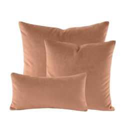 Nutmeg Velvet Cushion Covers - Soft Brown Matt Size Choice, Square & Lumbar Pillows - thumbnail 2