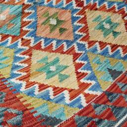 Kilim Rug Classic, Handmade Artisan Afghan Turkish Navajo Geometric Wool 117x80 cm - thumbnail 3