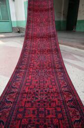32 Ft Long Runner Rug, Best Quality Turkmen Tribal Hallway Runner, Bukhara Afghan Handmade Veg Dyes Wool, Oriental Runner, 32.0 X 2.9 - thumbnail 1