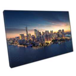 Manhattan Skyline Sunrise Canvas Print Early Morning Nyc Cityscape Wall Art For Home & Office Decor - thumbnail 1