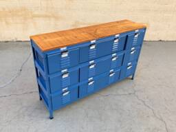 Custom 4 X 3 Locker Basket Unit With Reclaimed Wood Top, Free U.s. Shipping