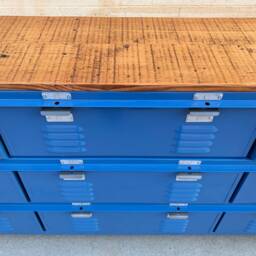 Custom 4 X 3 Locker Basket Unit With Reclaimed Wood Top, Free U.s. Shipping - thumbnail 3