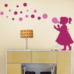 Bubble Girl Decal - Children's Vinyl Wall Sticker - thumbnail 1