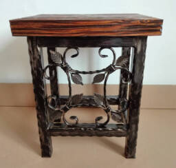 Vintage Wrought Iron Side Chair Stool Stand Rustic Design Handmade Home Furniture - thumbnail 1