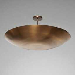 Raw Brass Sputnik Chandelier Light , Flush Mount Ceiling Fixture Mid Century Modern Dome Ceiling Light