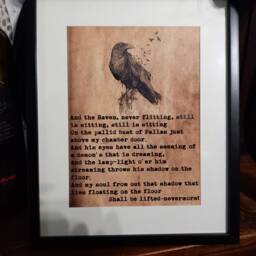 "Oddity Curiosity Goth Gothic Literature Poet Edgar Allan Poe The Raven Inspired ""Nevermore" - thumbnail 2