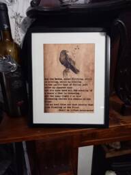 "Oddity Curiosity Goth Gothic Literature Poet Edgar Allan Poe The Raven Inspired ""Nevermore" - thumbnail 1