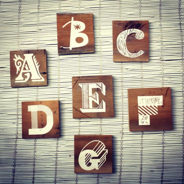 Alphabet Letters Wall Hanging On Reclaimed Barn Wood - Great For Baby Nursery - image 1