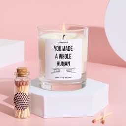 Funny New Mum Gift Candle You Made A Whole Human Humorous Scented Keepsake For Mums Baby Shower Postpartum Appreciation Present - thumbnail 3