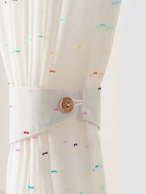 Rainbow Sheer Curtain, Kids Room Nursery Custom Curtain Panel, White Extra Long 1Pc - image 1