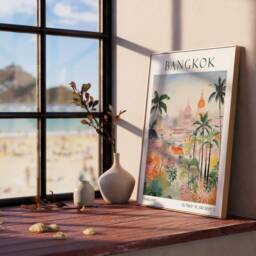 Bangkok Travel Print, Poster, Asian Southeast Asia Decor, Thailand Wall Art, Home Decor - thumbnail 2