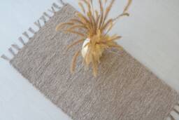 Small Handwoven Camel Rug, Bathroom Shower Kitchen Bedroom Thick Soft Brown Cotton Scandinavian Rug - thumbnail 1