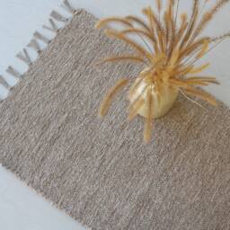 Small Handwoven Camel Rug, Bathroom Shower Kitchen Bedroom Thick Soft Brown Cotton Scandinavian Rug - thumbnail 3