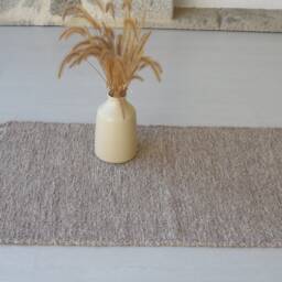 Small Handwoven Camel Rug, Bathroom Shower Kitchen Bedroom Thick Soft Brown Cotton Scandinavian Rug - thumbnail 2