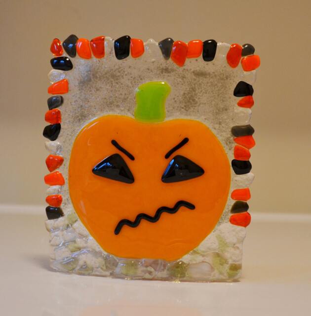 Mad Pumpkin Jacl O Lantern Candle Holder Votive By Yafitglass - image 1