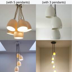 White Organic 3 Porcelain Pendant Light - thumbnail 4