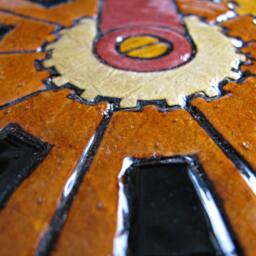 Gears 1 - Paper Tile Mosaic - Mini - Original Art - Unique Process - Mechanical Gear Clock Work Steam Punk Industrial Geeky - thumbnail 2