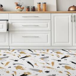 Teen Doodle Artdeco Style Vinyl Flooring, White Baby Shower Ideas, Gray Homecoming Proposal Stars Comfort Pet Friendly - thumbnail 3