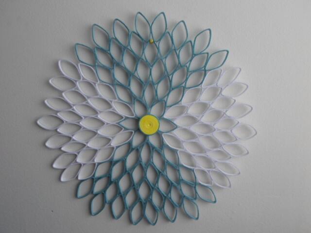 Handmade Paper Dahlia Wall Art Large Ombr?? Geometric Flower - image 1