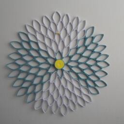 Handmade Paper Dahlia Wall Art Large Ombr?? Geometric Flower - thumbnail 3