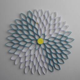 Handmade Paper Dahlia Wall Art Large Ombr?? Geometric Flower - thumbnail 4