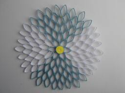 Handmade Paper Dahlia Wall Art Large Ombr?? Geometric Flower - thumbnail 1
