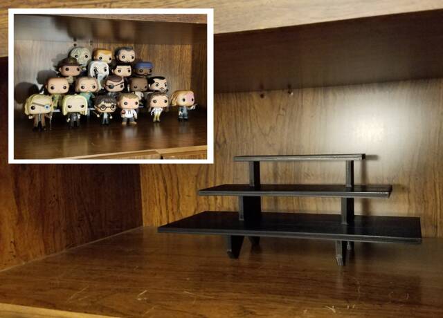 14-Inch Black 3-Tier Riser Display Stand Shelf For Figurines, Collectibles, & Pops - image 1